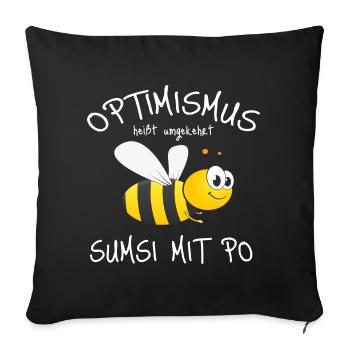 Optimistischer Bienen-Charme - Sofakissenbezug 45 x 45 cm - Schwarz - Vorne