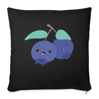 Myrtilles - Housse de coussin décorative 45 x 45 cm - noir - Devant