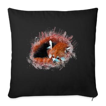 Red panda bear - Sofa pillowcase 17,3'' x 17,3'' (45 x 45 cm) - black - Front