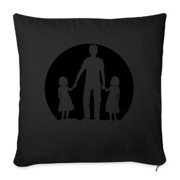 Logo father daughters - Sofa pillowcase 17,3'' x 17,3'' (45 x 45 cm) - black - Front