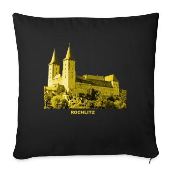 Rochlitz Castle Saxony Wettin Imperial Castle Gothic - Sofa pillowcase 17,3'' x 17,3'' (45 x 45 cm) - black - Front