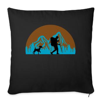 Dog dog - Sofa pillowcase 17,3'' x 17,3'' (45 x 45 cm) - black - Front