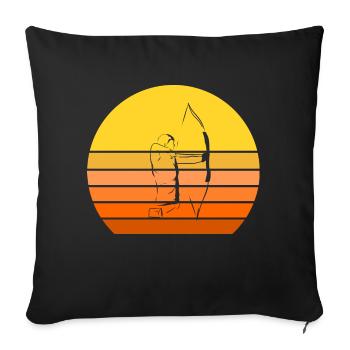 Recurve bow archer bow and arrow vintage - Sofa pillowcase 17,3'' x 17,3'' (45 x 45 cm) - black - Front