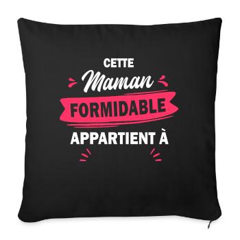 cette maman formidable appartient à - Housse de coussin décorative 45 x 45 cm - noir - Devant