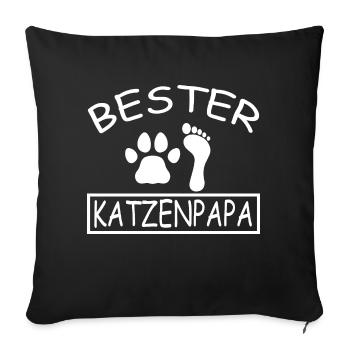 Cat cat - Sofa pillowcase 17,3'' x 17,3'' (45 x 45 cm) - black - Front