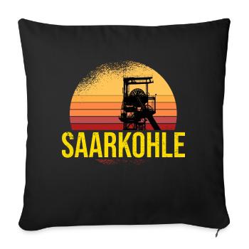 Saarkohle Zeche Saarland Kumpel Bergbau - Sofakissenbezug 45 x 45 cm - Schwarz - Vorne