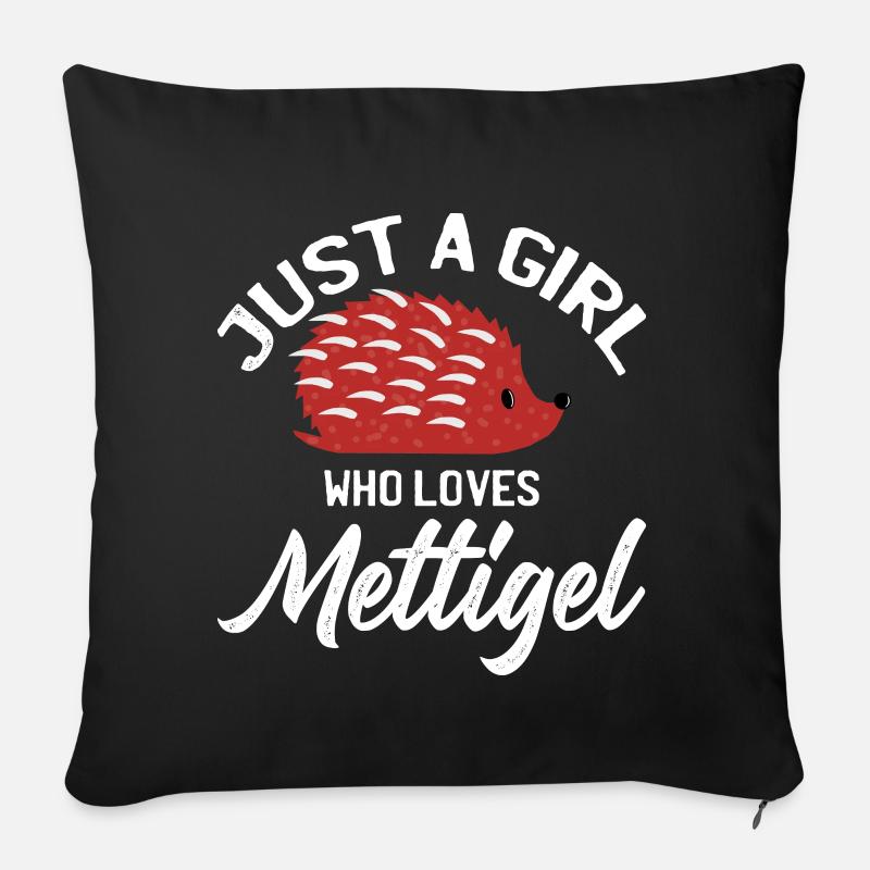 Mett Whisperer Heartbeat Hackepeter Mett - Housse de coussin décorative 45 x 45 cm - noir