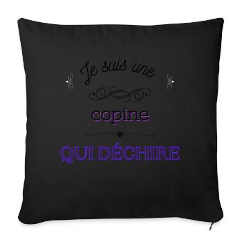 je suis une copine qui déchire - Housse de coussin décorative 45 x 45 cm - noir - Devant