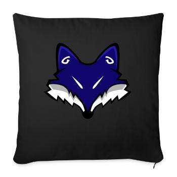 The Head of the Blue Fox - Sofa pillowcase 17,3'' x 17,3'' (45 x 45 cm) - black - Front