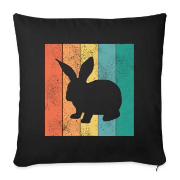 Rabbit Retro Rabbit Easter Gift - Sofa pillowcase 17,3'' x 17,3'' (45 x 45 cm) - black - Front