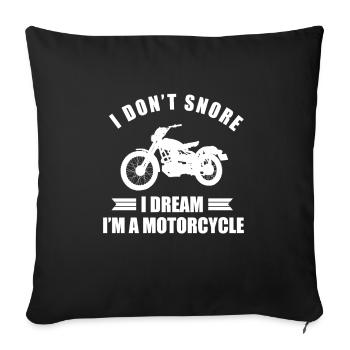 Je ne ronfle pas, je rêve d’une moto - Housse de coussin décorative 45 x 45 cm - noir - Devant