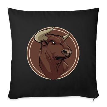 Stier - Sofakissenbezug 45 x 45 cm - Schwarz - Vorne