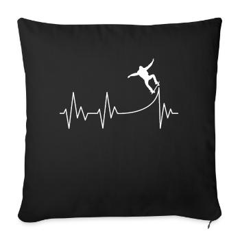 Skater Stunt Herzschlag - Sofakissenbezug 45 x 45 cm - Schwarz - Vorne
