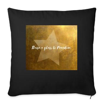 Lever un verre à la liberté - Housse de coussin décorative 45 x 45 cm - noir - Devant