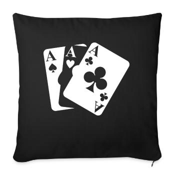playing cards - Sofa pillowcase 17,3'' x 17,3'' (45 x 45 cm) - black - Front