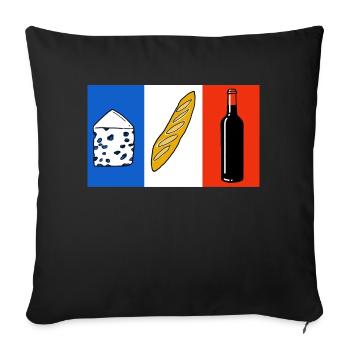 drapeau francais - Housse de coussin décorative 45 x 45 cm - noir - Devant