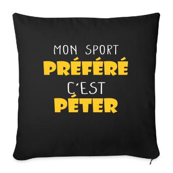 Péter - Sport - Cadeau - Drôle - Péteur - Prout - Housse de coussin décorative 45 x 45 cm - noir - Devant