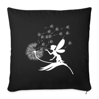 Vent de Fée et Poussière de Pissenlit - Housse de coussin décorative 45 x 45 cm - noir - Devant