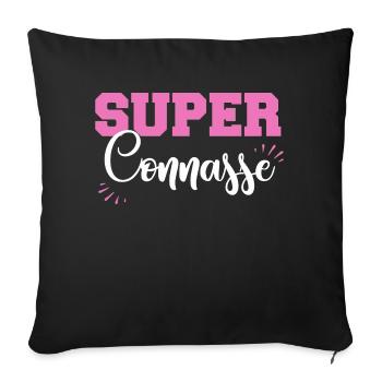 Cadeau humour femme, copine, connasse, provoque. - Housse de coussin décorative 45 x 45 cm - noir - Devant