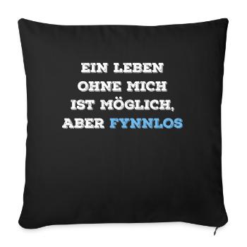Fynn Vorname SpruchFynnlos Name - Sofakissenbezug 45 x 45 cm - Schwarz - Vorne
