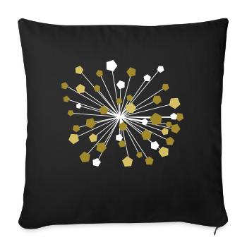 golden dandelion - Sofa pillowcase 17,3'' x 17,3'' (45 x 45 cm) - black - Front