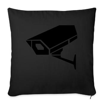 surveillance camera - Sofa pillowcase 17,3'' x 17,3'' (45 x 45 cm) - black - Front