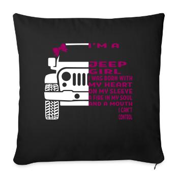 I'm A Jeep Girl - Housse de coussin décorative 45 x 45 cm - noir - Devant