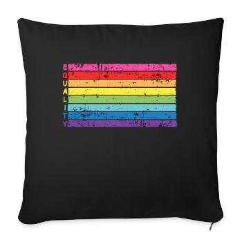 Rainbow equalitiy for acceptance & tolerance lgbt - Sofa pillowcase 17,3'' x 17,3'' (45 x 45 cm) - black - Front