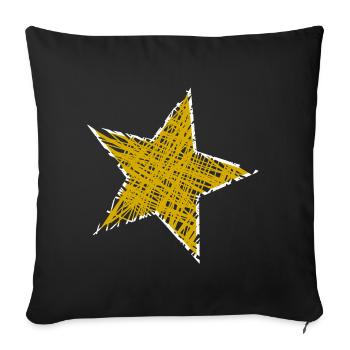 STAR. STARS. STAR. STARS. FEAST. ANNIVERSARY - Sofa pillowcase 17,3'' x 17,3'' (45 x 45 cm) - black - Front