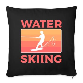 Water ski - Sofa pillowcase 17,3'' x 17,3'' (45 x 45 cm) - black - Front