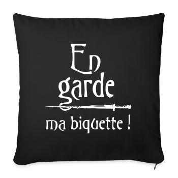 En garde, ma biquette ! Citation série humour - Housse de coussin décorative 45 x 45 cm - noir - Devant