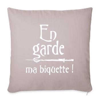 En garde, ma biquette ! Citation série humour - Housse de coussin décorative 45 x 45 cm - taupe clair - Devant