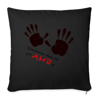 We AHR together | Ahrtal Hochwasser SolidAHRität - Sofakissenbezug 45 x 45 cm - Schwarz - Vorne