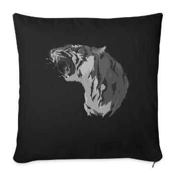 tête de tigre - Housse de coussin décorative 45 x 45 cm - noir - Devant