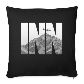 INN Aeroport - Housse de coussin décorative 45 x 45 cm - noir - Devant