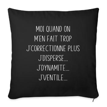 Tontons Flingueurs J'dynamite J'disperse J'ventile - Housse de coussin décorative 45 x 45 cm - noir - Devant