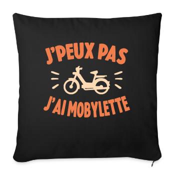 Je Peux Pas J'ai Mobylette Cadeau - Housse de coussin décorative 45 x 45 cm - noir - Devant