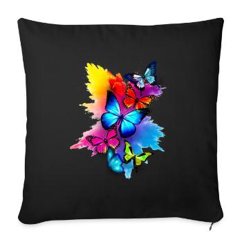 Butterfly Splash Colorful - Sofa pillowcase 17,3'' x 17,3'' (45 x 45 cm) - black - Front