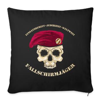 Paratroopers ready for action anytime worldwide - Sofa pillowcase 17,3'' x 17,3'' (45 x 45 cm) - black - Front