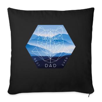 Meilleur papa Strong Bear Papa - Housse de coussin décorative 45 x 45 cm - noir - Devant