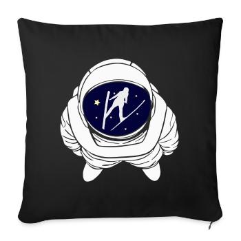 Ski Jumping Astronaut Ski Jumper All Ski Flying - Sofa pillowcase 17,3'' x 17,3'' (45 x 45 cm) - black - Front