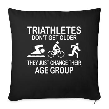 Triathlon Swim Bike Run - Sofa pillowcase 17,3'' x 17,3'' (45 x 45 cm) - black - Front