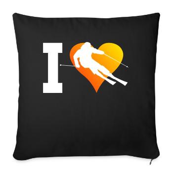 Skieurs acrobatiques hommes Skieurs Skieurs Skieurs - Housse de coussin décorative 45 x 45 cm - noir - Devant