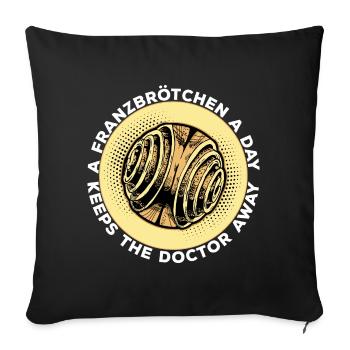 Franzbrötchen Hamburg Hamburch Gebäck Souvenir - Sofakissenbezug 45 x 45 cm - Schwarz - Vorne