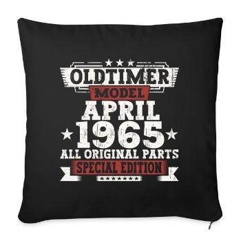Oldtimer April 1965 58th Birthday Gift Men - Sofa pillowcase 17,3'' x 17,3'' (45 x 45 cm) - black - Front