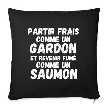 pêche, pêche humour, je suis pêcheur - Housse de coussin décorative 45 x 45 cm - noir - Devant