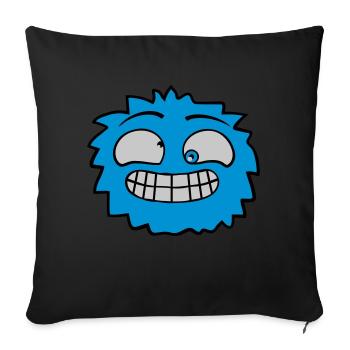 Visage de monstre poilu - Housse de coussin décorative 45 x 45 cm - noir - Devant