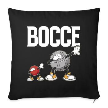 Dabbing Bocce Ball avec Jack Bocci Dab Game Bocce - Housse de coussin décorative 45 x 45 cm - noir - Devant