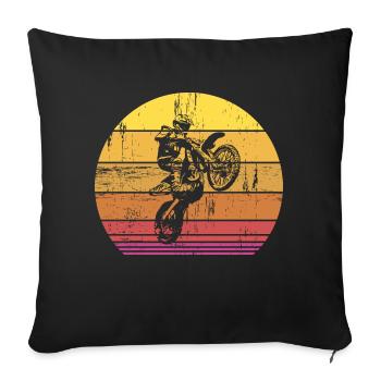 Vintage motocross biker - Sofakissenbezug 45 x 45 cm - Schwarz - Vorne