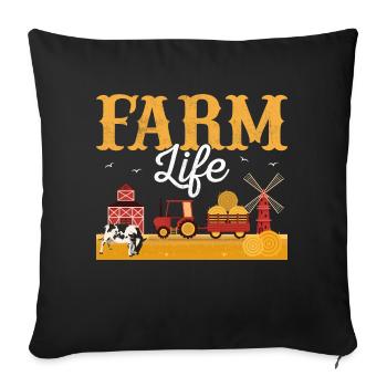 Farm Life Farming Animal Farmer - Sofa pillowcase 17,3'' x 17,3'' (45 x 45 cm) - black - Front